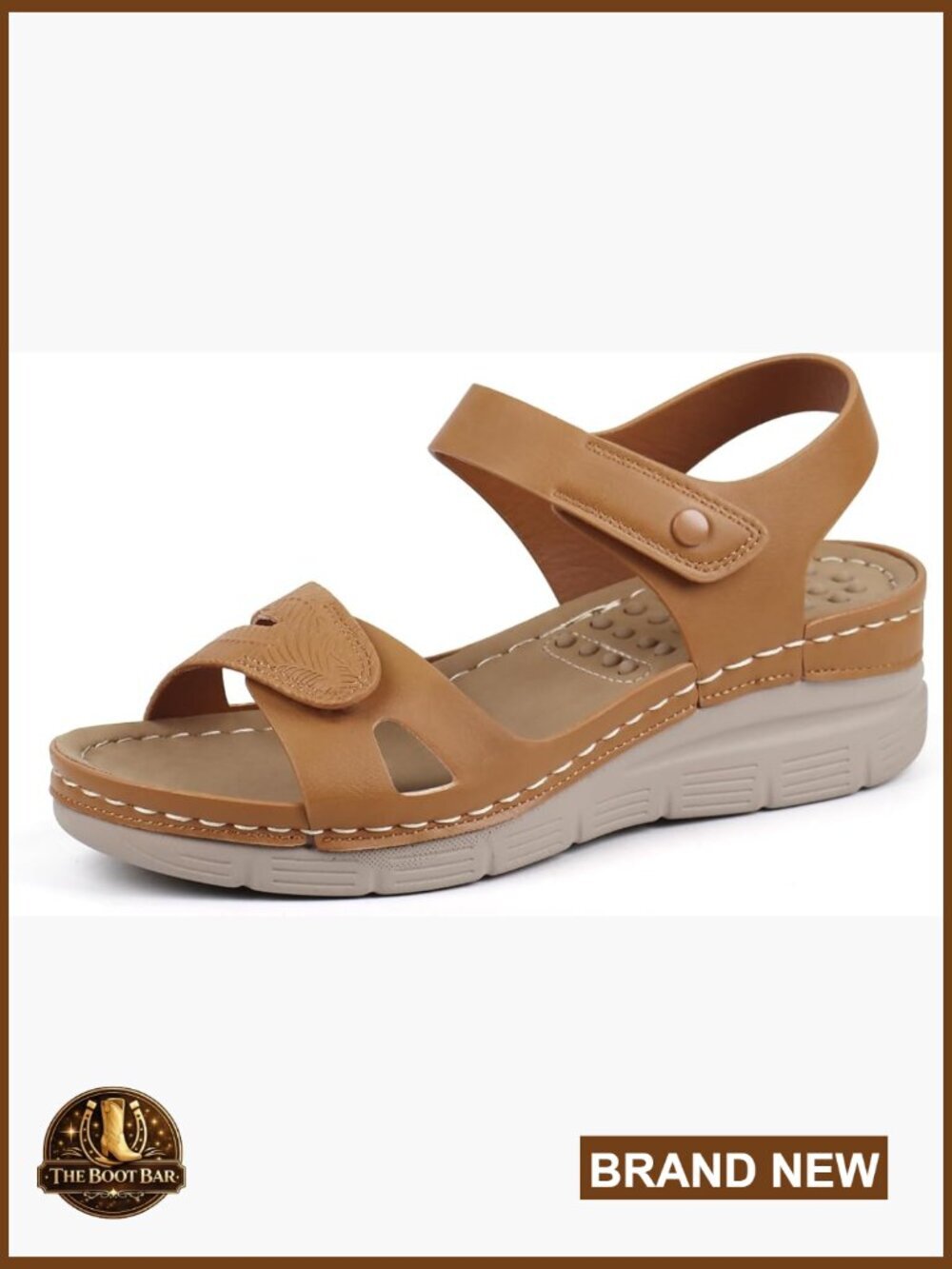Arch Support Walking Sandals with Massaging Insole Adjustable Wedge Sandals